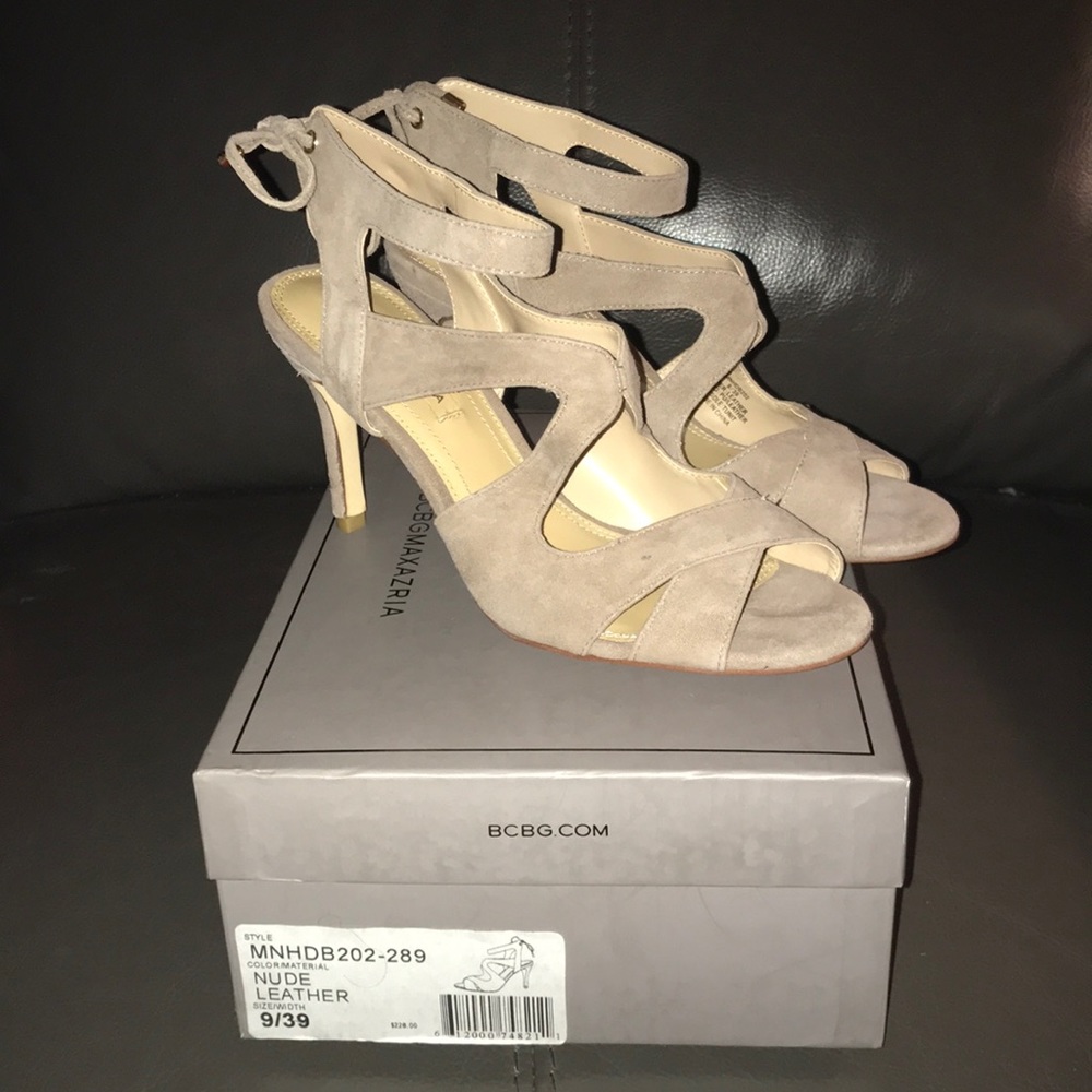 BCBG Maxazria Isobel Nude Suede Sandal